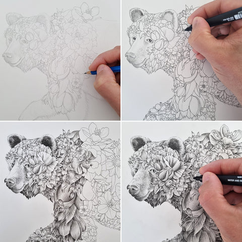 Bear & Cubs – Giclée Print