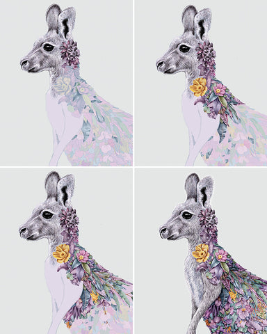 Grey Kangaroo Portrait – Limited Edition Print