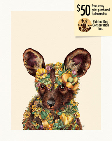 Painted Dog Pup – Giclée Print