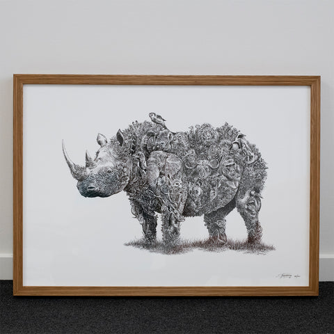 Black Rhino / Africa - Framed (Pick Up In-store Only)