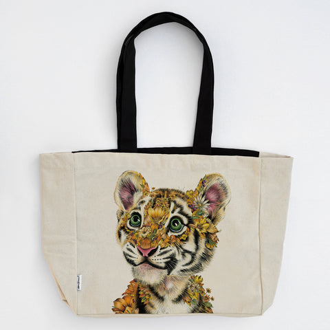 Large Organic Cotton Canvas Tote Bag – Tiger Cub