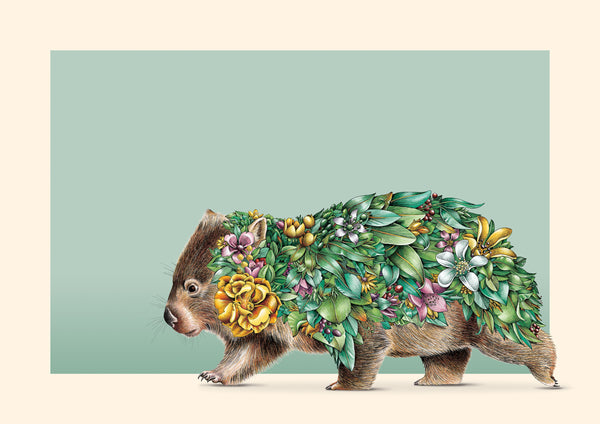 Wombat Bushwalk - Giclée Print – Marini Ferlazzo - Art for Wildlife