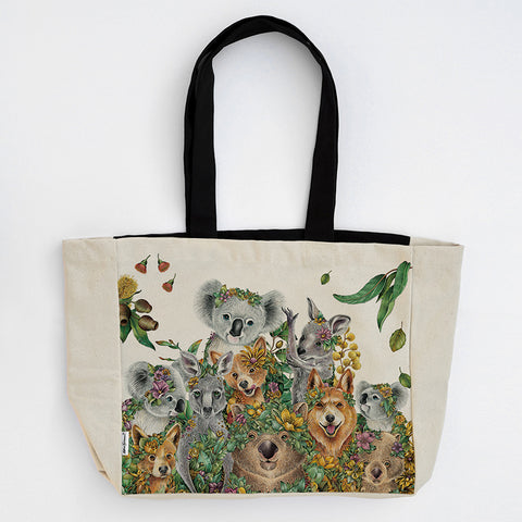 Large Organic Cotton Canvas Tote Bag – Australian Wildlife