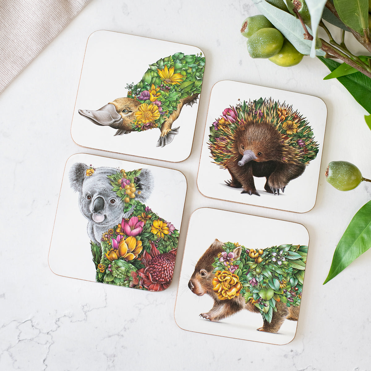 Coaster Set of 4 – Australian Bushwalk