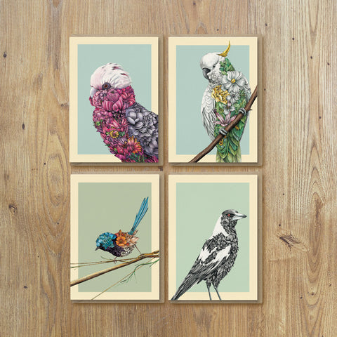 Greeting Cards – Bushwalk Birds (Set of 8)