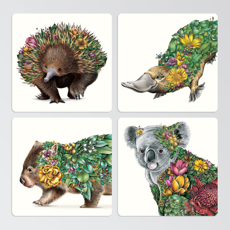Coaster Set of 4 – Australian Bushwalk