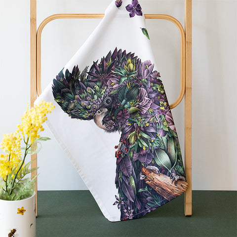 Organic Cotton Tea Towel – Red-tailed Black Cockatoo