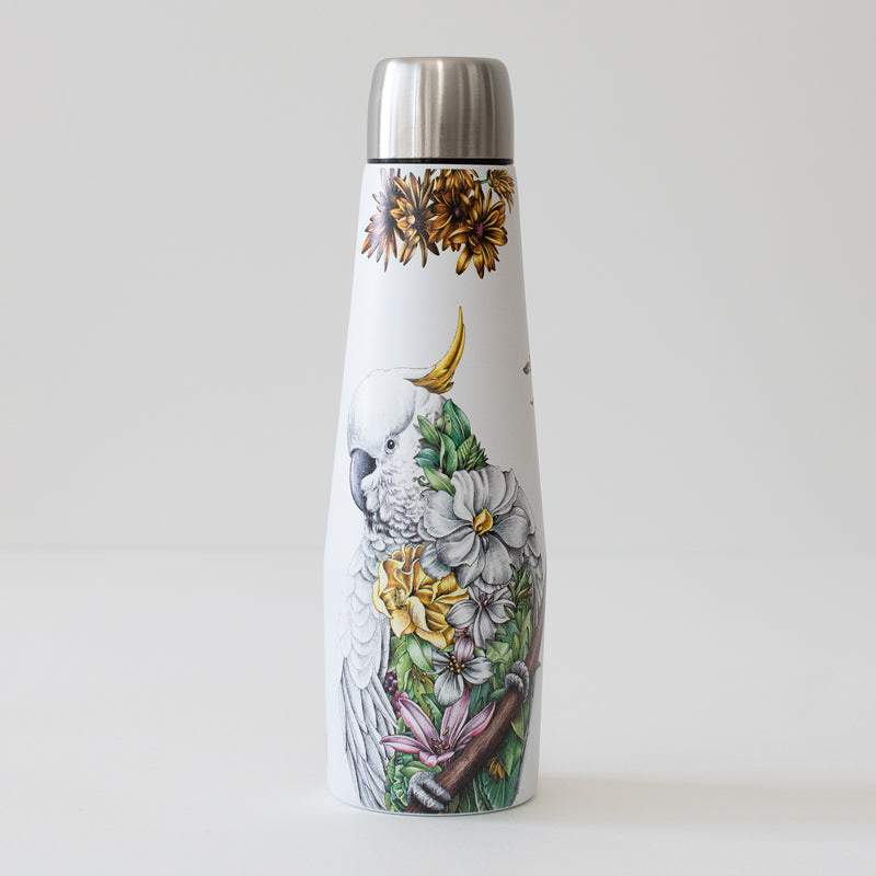 Double Wall Insulated Drink Bottle 550ml – Sulphur-crested Cockatoo