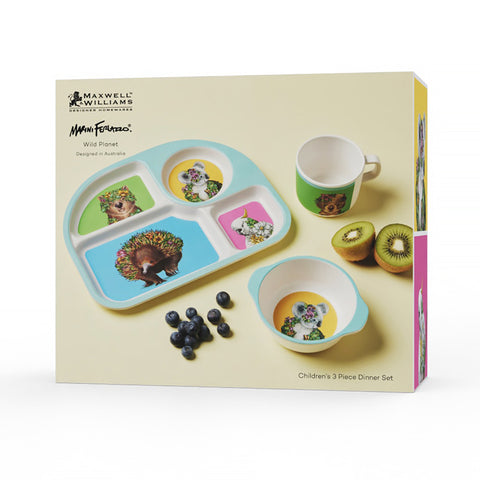 Wild Planet – Children's Bamboo 3pc Dinner Set Gift Boxed (Australia)