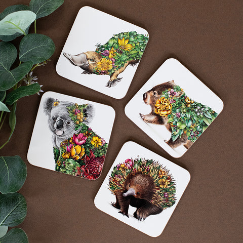 Coaster Set of 4 – Australian Bushwalk