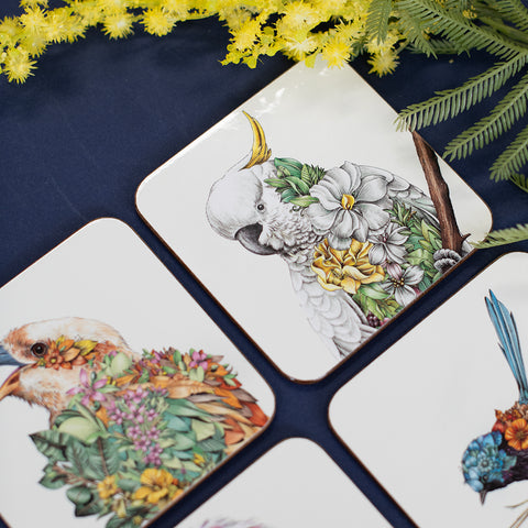 Coaster Set of 4 – Birds of Australia