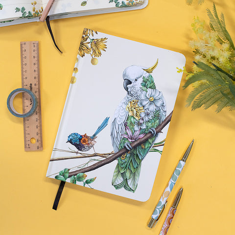 Hard Cover Writing Journal – Cockatoo & Wren