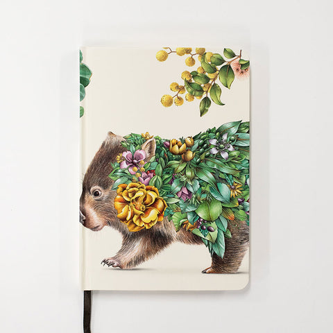 Hard Cover Writing Journal – Wombat Bushwalk