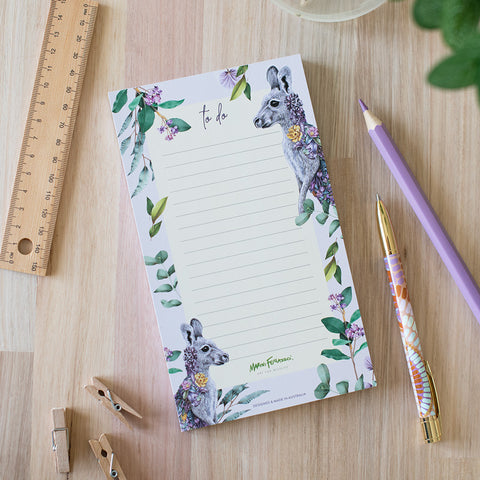 Lined Notepad – Grey Kangaroo Portrait