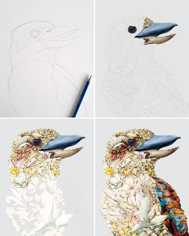 Large Organic Cotton Canvas Tote Bag – Kookaburra Portrait