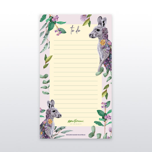 Lined Notepad – Grey Kangaroo Portrait