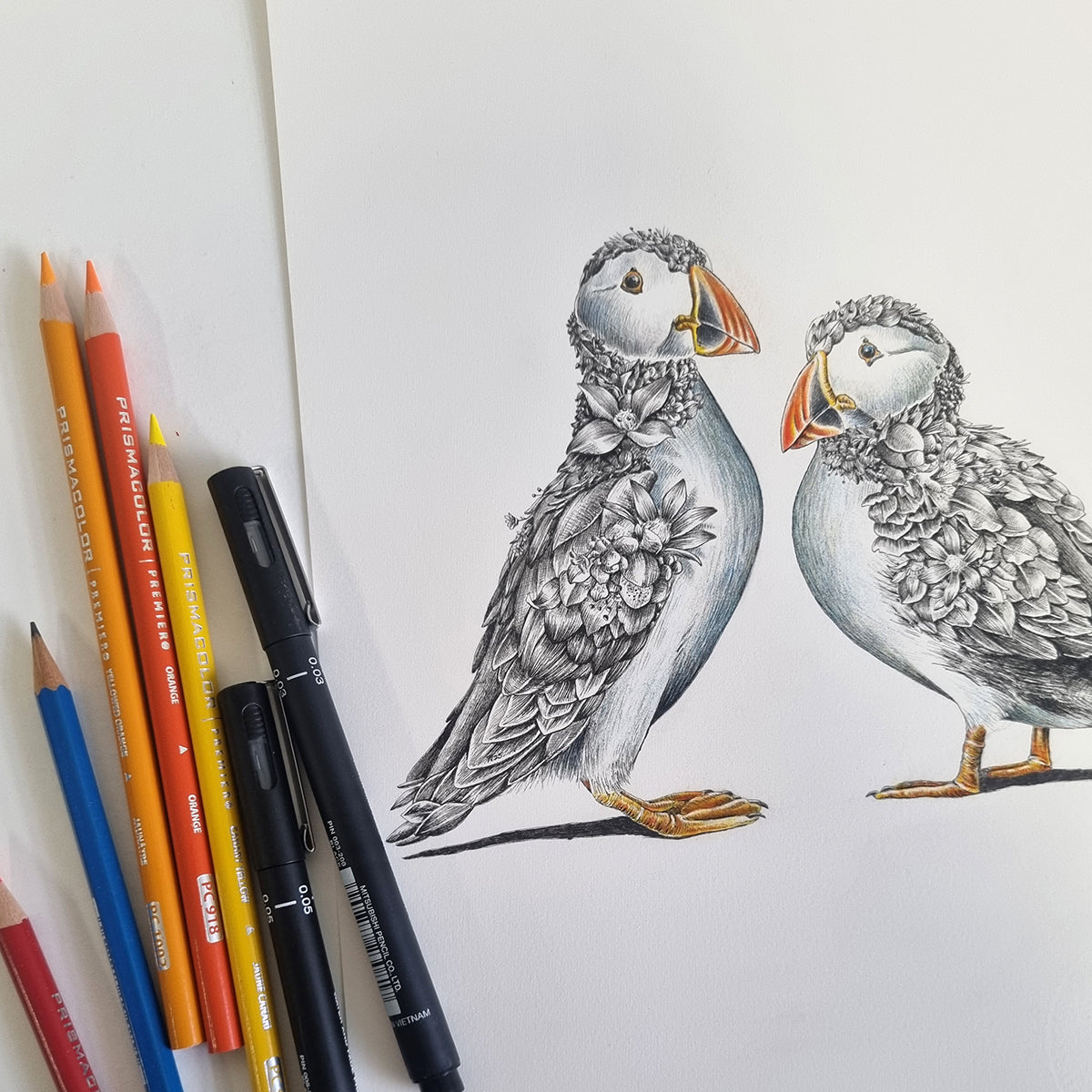 Puffin Couple – ORIGINAL