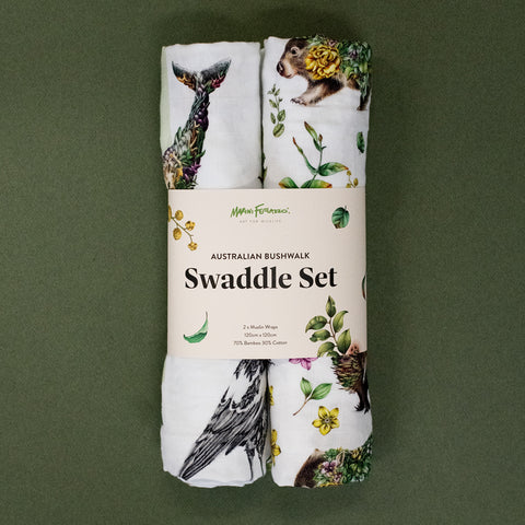 Muslin Wrap – Swaddle Set (Australian Bushwalk)