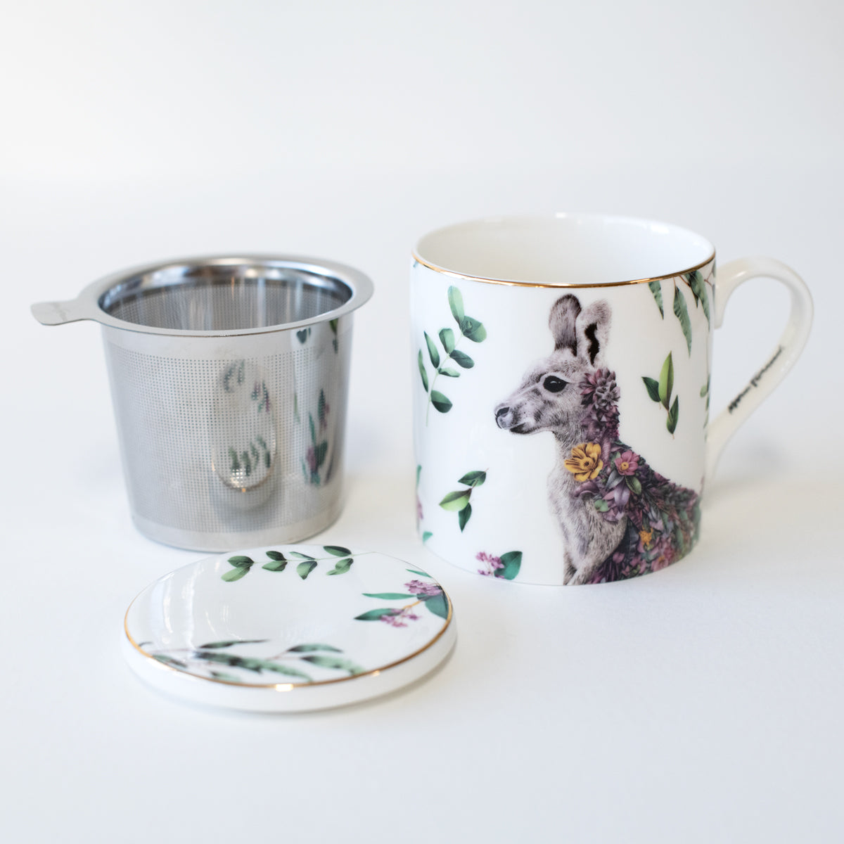 Tea Cup with Infuser 400ml – Grey Kangaroo