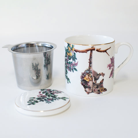 Tea Cup with Infuser 400ml – Ringtail Possum (PRE-ORDER)