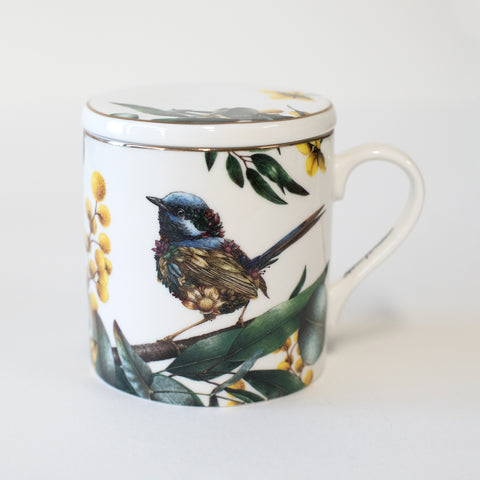 Tea Cup with Infuser 400ml – Fairy-wren (PRE-ORDER)