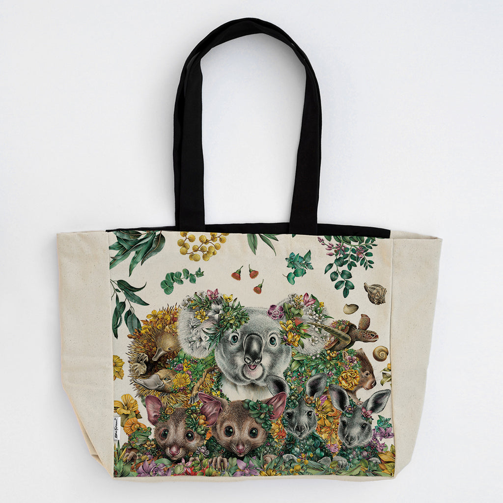 Large Organic Cotton Canvas Tote Bag – Australian Wildlife