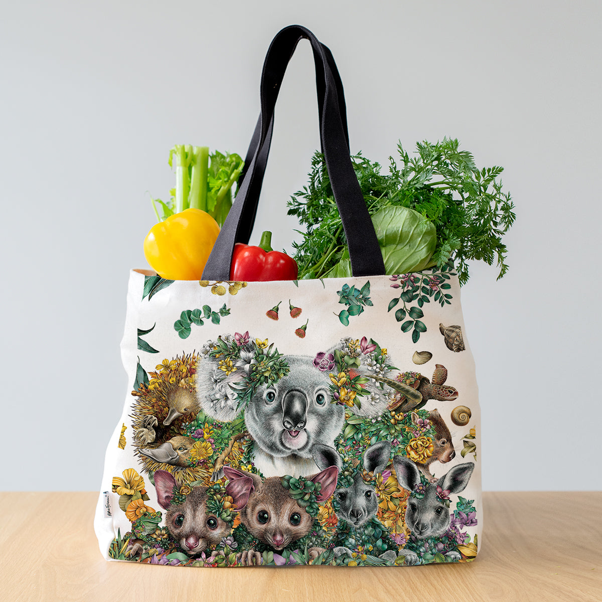 Large Organic Cotton Canvas Tote Bag – Australian Wildlife