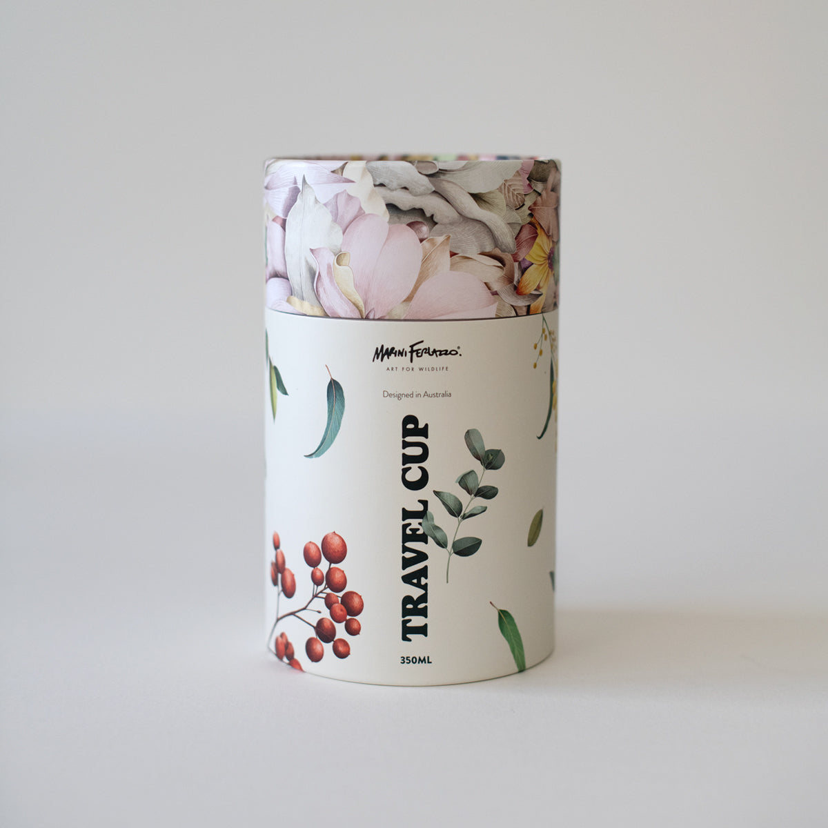 Double Wall Insulated Travel Cup – Grey Kangaroo Portrait