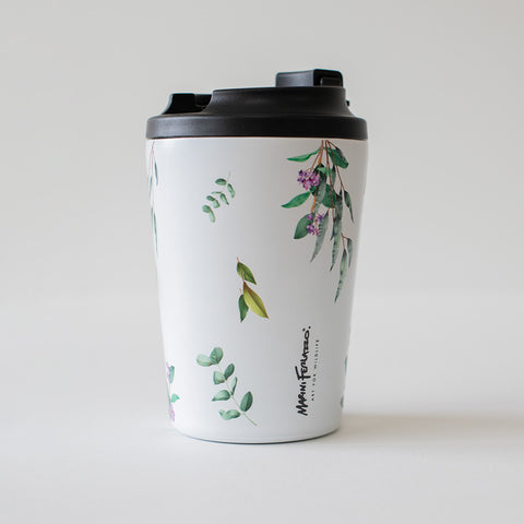 Double Wall Insulated Travel Cup – Grey Kangaroo Portrait