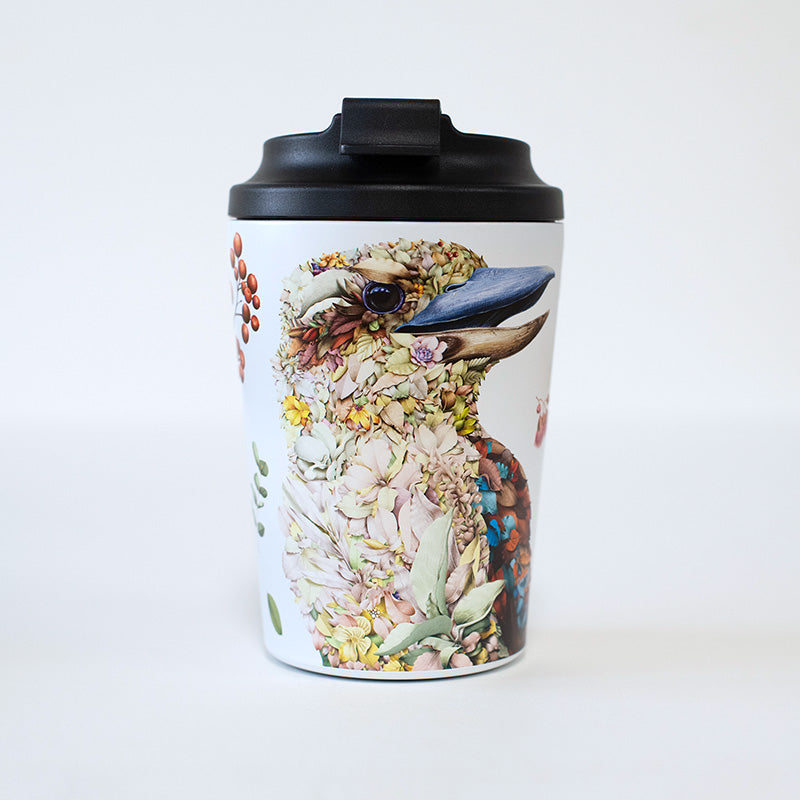 Double Wall Insulated Travel Cup – Kookaburra Portrait (LESS THAN PERFECT)