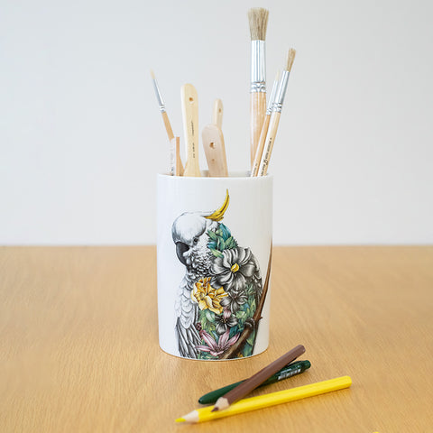 Limited Edition Vase – Sulphur-crested Cockatoo