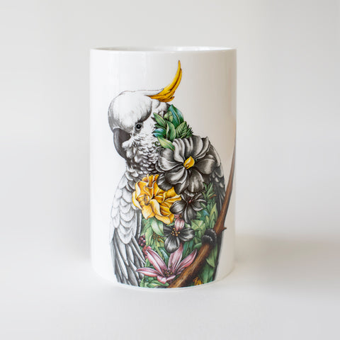 Limited Edition Vase – Sulphur-crested Cockatoo
