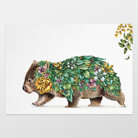 Organic Cotton Tea Towel – Wombat Bushwalk