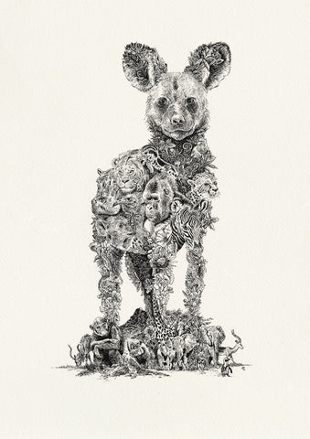 African Painted Dog - Giclée Print