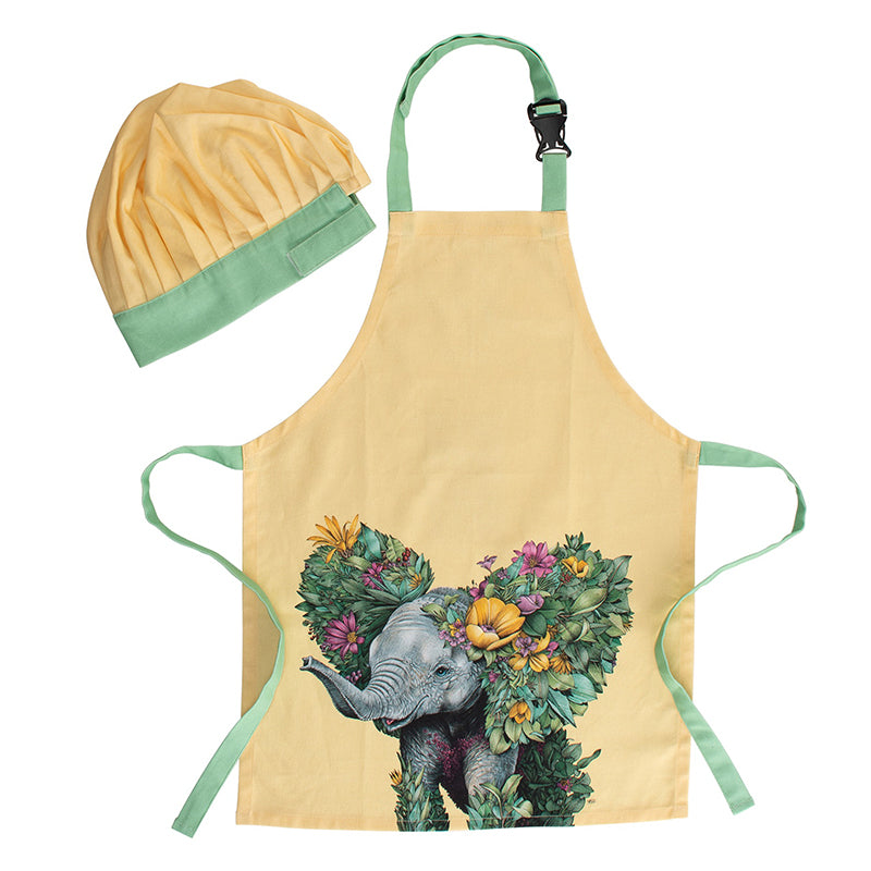 Kids Apron & Hat Set – Elephant Calf