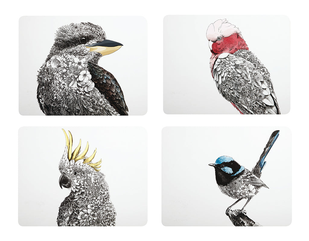 Placemat Set of 4 – Birds of Australia