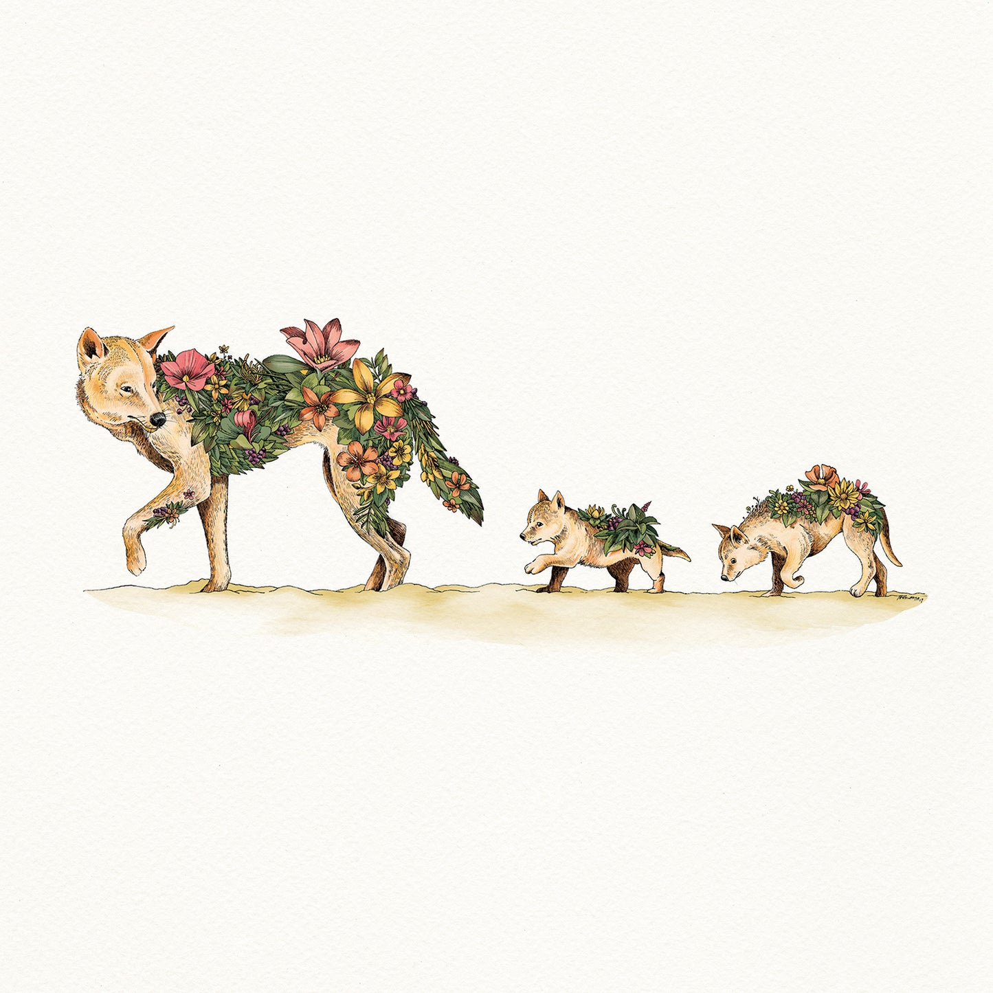 Dingo & Pups - Giclée Print