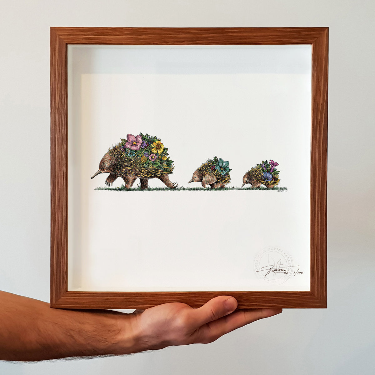 Echidna & Puggles - Giclée Print
