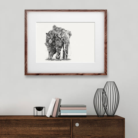 Asian Elephant / Asia - Giclée Print