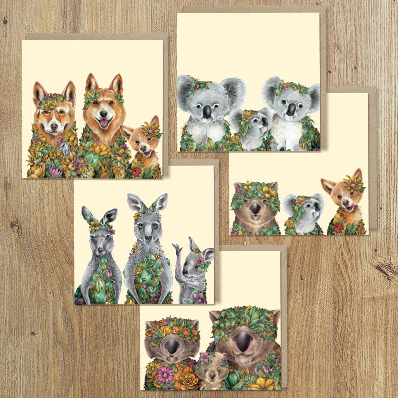 Family Portraits - Greeting Card Set of 5