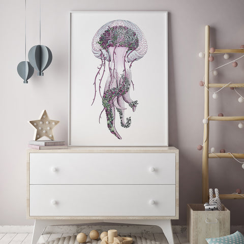 Mauve Jellyfish - Giclée Print