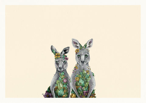 Kangaroo Family - Giclée Print