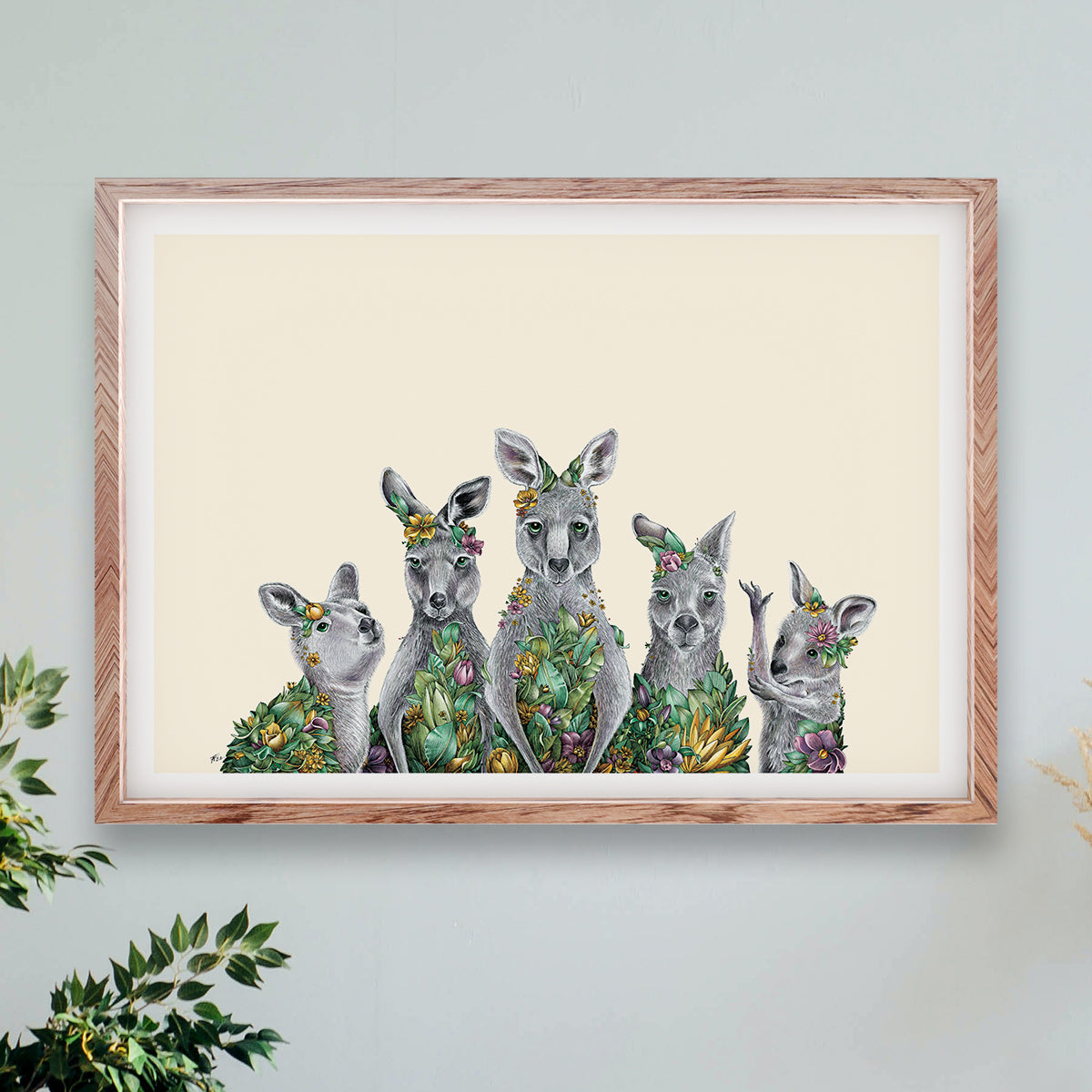 Kangaroo Family - Giclée Print