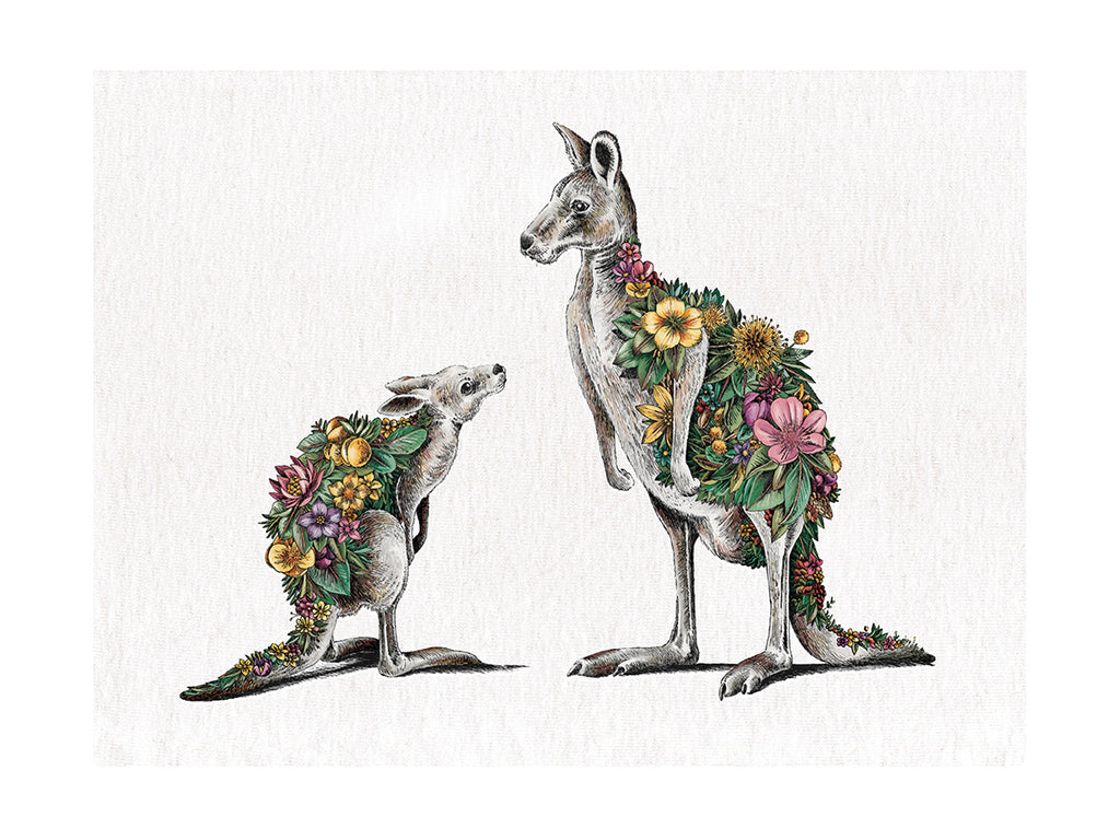 Kangaroo & Joey - Tea Towel
