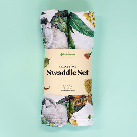 Muslin Wrap – Swaddle Set (Koala & Dingo)