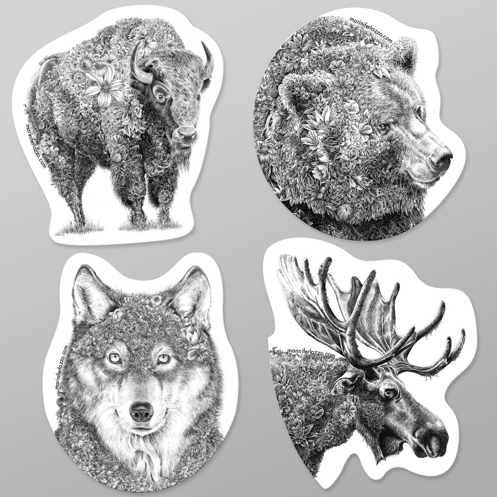 North American Wildlife - Fridge Magnet Set (Forest)