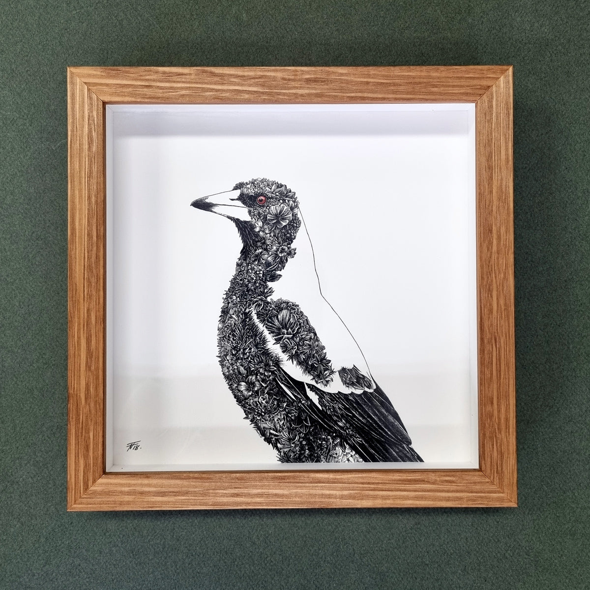 Magpie – Square Framed Print