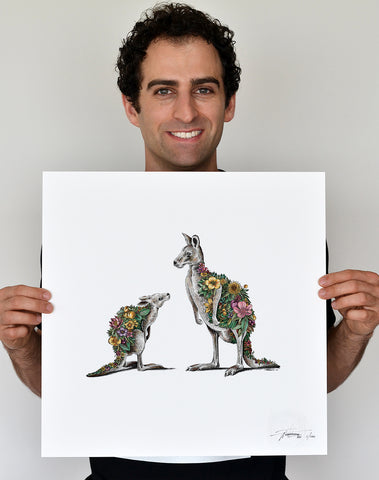Kangaroo & Joey - Giclée Print