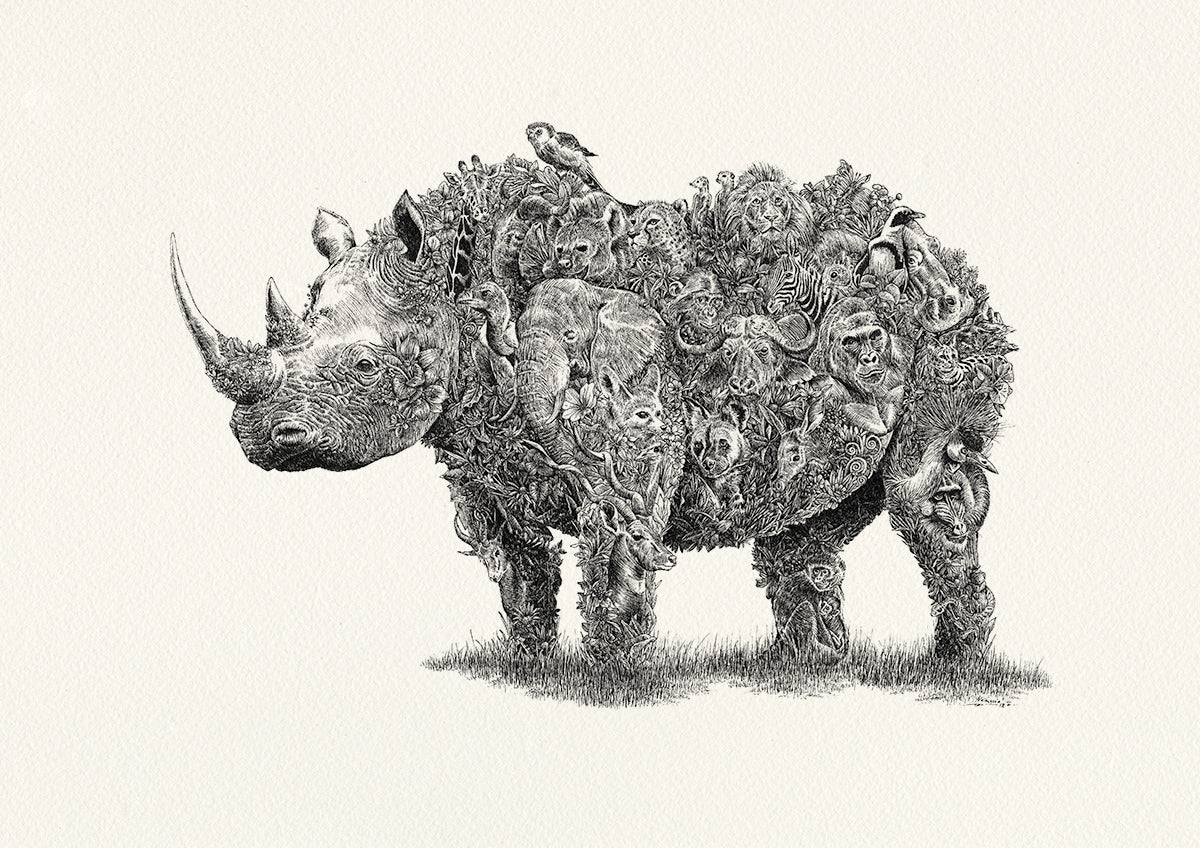Black Rhino / Africa - Giclée Print