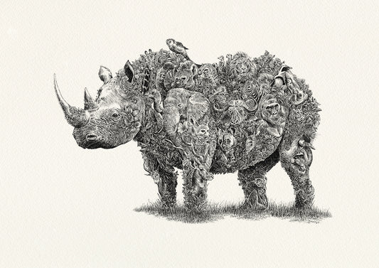 Black Rhino / Africa - Giclée Print
